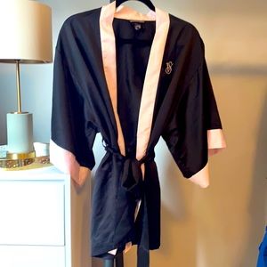 Victoria’s Secret Black and Pink Classic Robe
